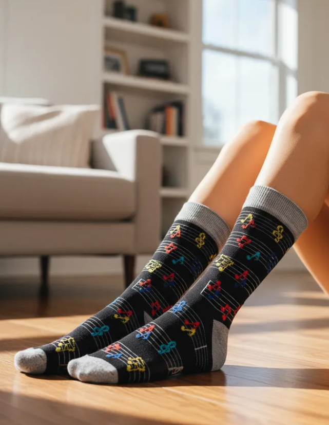 Calcetines Divertidos "Notas Musicales"