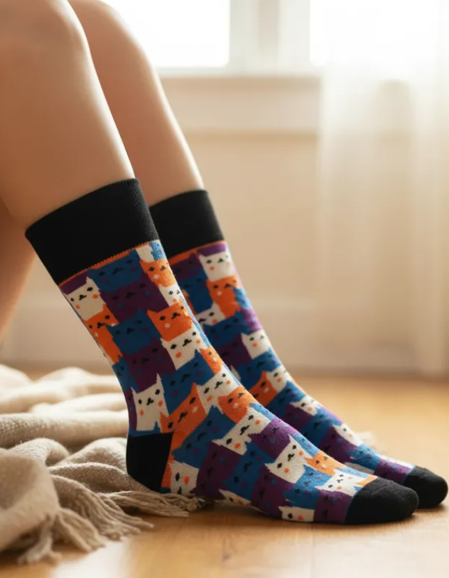Calcetines Divertidos "Gatitos de Colores"