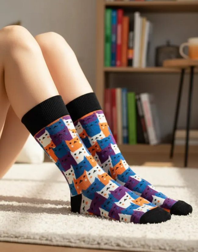 Calcetines Divertidos "Gatitos de Colores"
