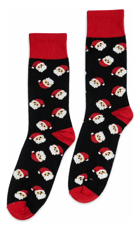 Calcetines Navideños Divertidos Diseño de Caritas de Santa Claus