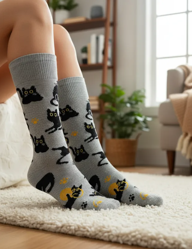 Calcetines Divertidos "Gatos Salem"