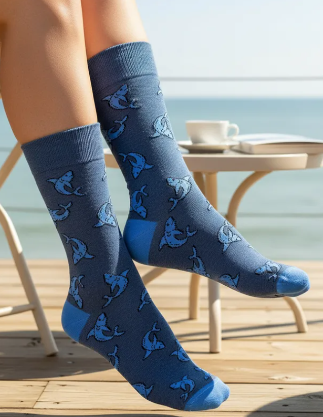 Calcetines Divertidos "Tiburones Color Azul"