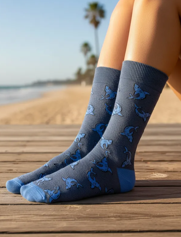 Calcetines Divertidos "Tiburones Color Azul"