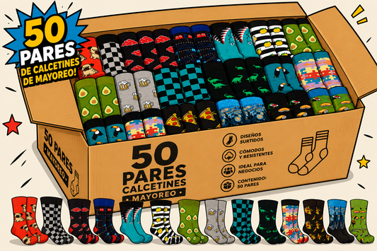 PACK Calcetines Divertidos Vestir Colores 50 PARES (ENVIO GRATIS)