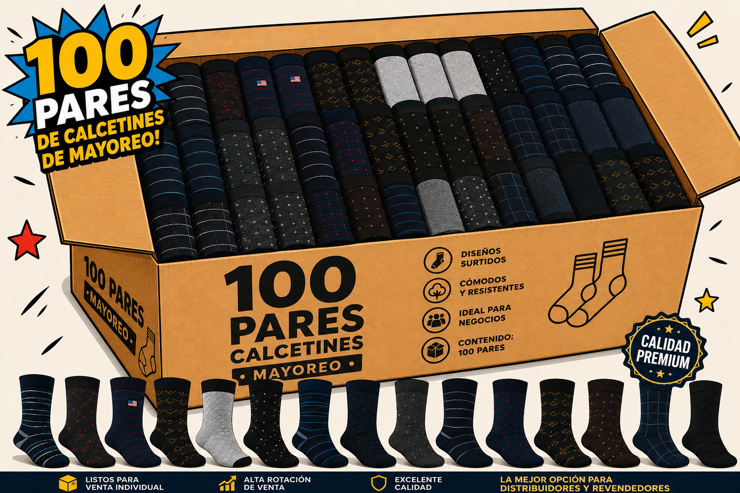 PACK Calcetines De Vestir 100 PARES (ENVIO GRATIS)