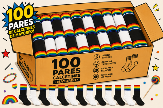 LOTE Calcetines LGBT Pride Orgullo Tobilleros 100 PARES