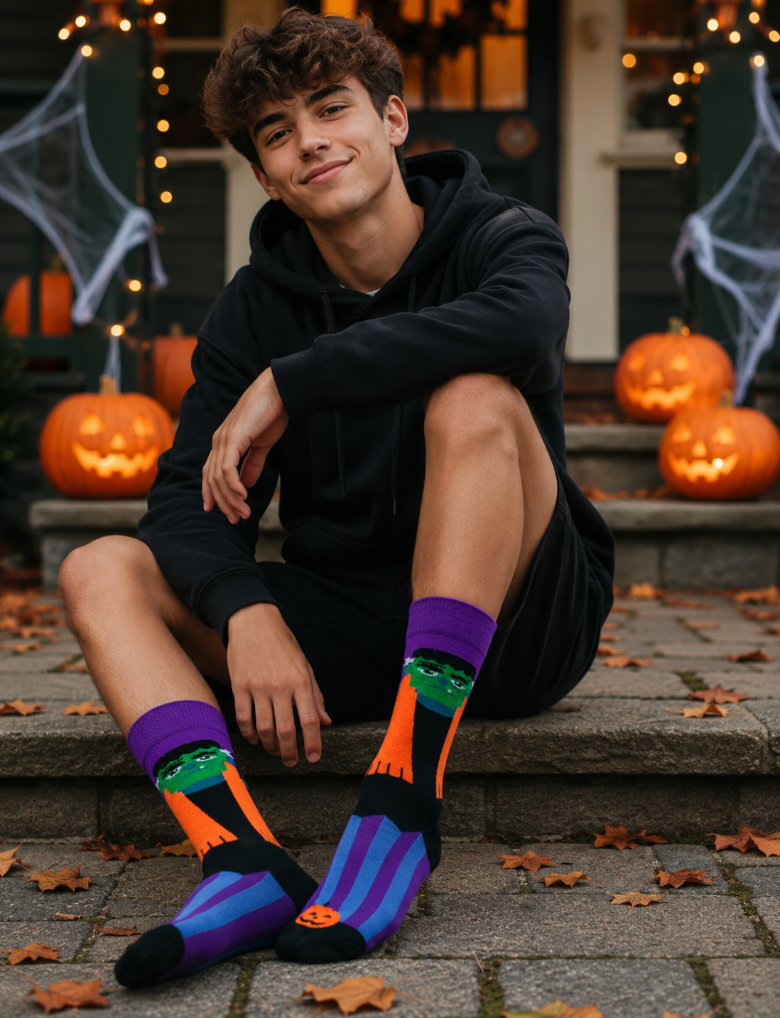 Calcetines Halloween Del Frankenstein / "Con Calabaza"