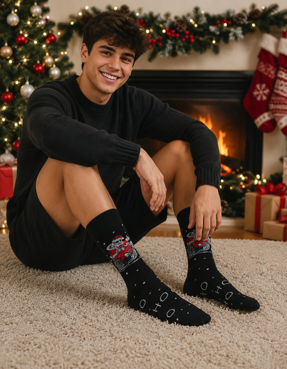 Calcetines Navidad / "Santa Claus Motociclista"