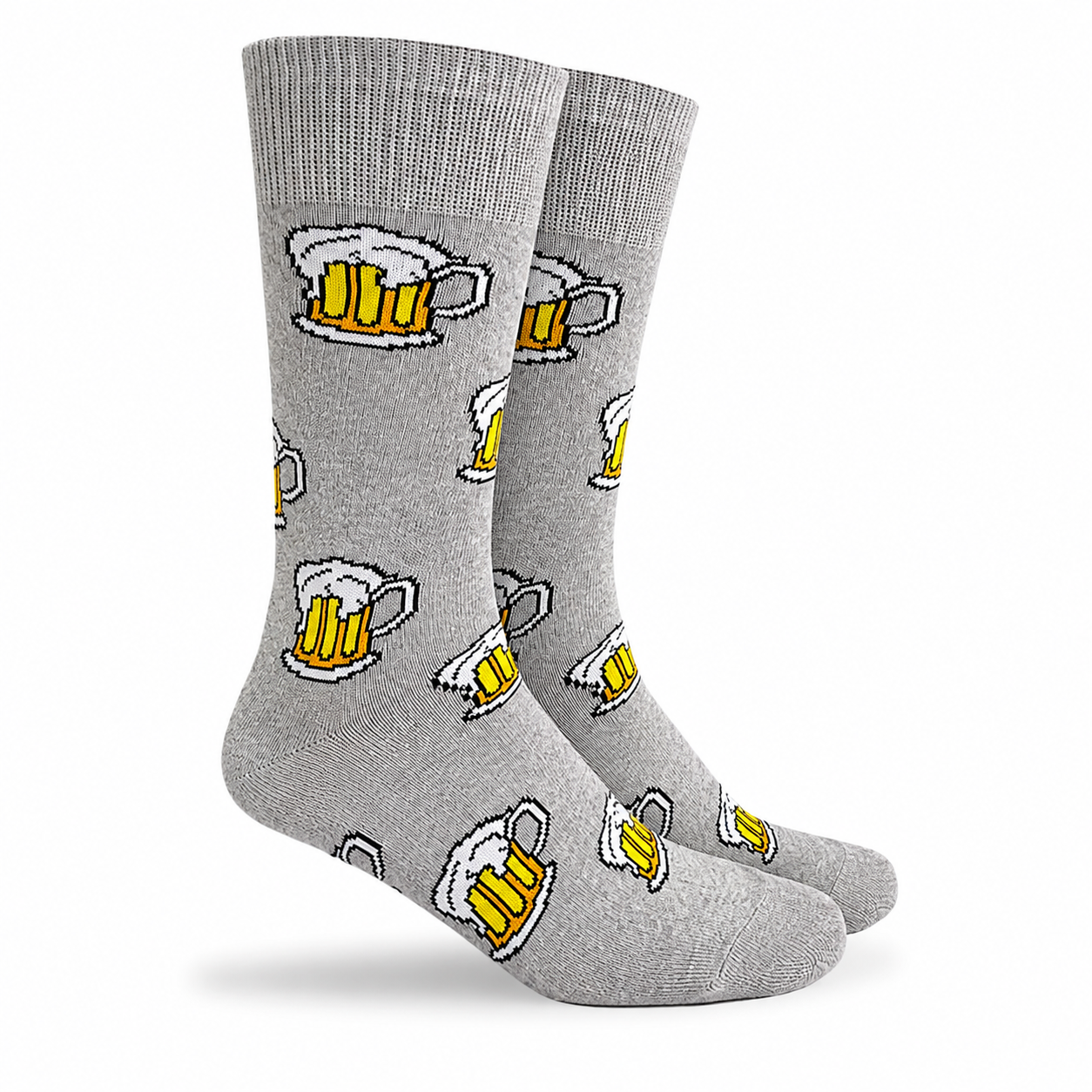 Calcetines Divertidos "Tarros De Cerveza Color Gris"