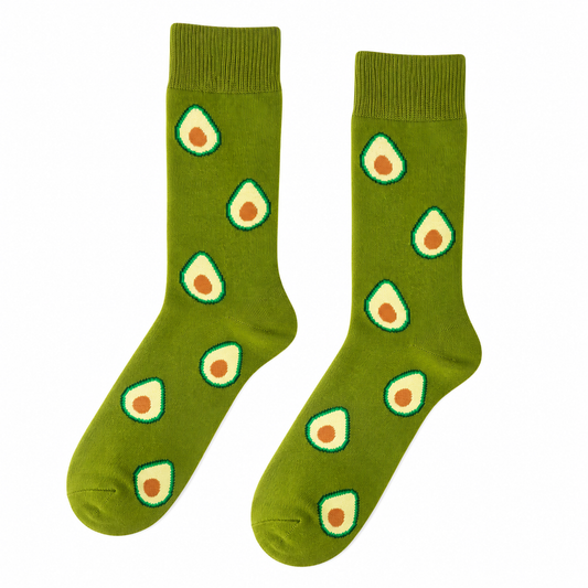 Calcetines Divertidos "Aguacates Color Verde"