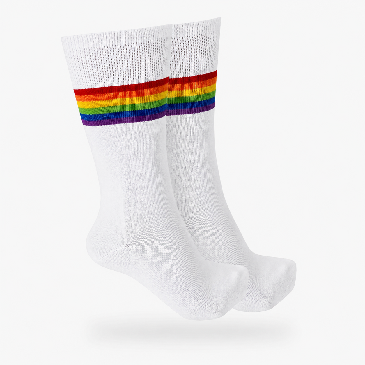 Calcetines "Rayas Arcoíris LGBT Pride Color Blanco"