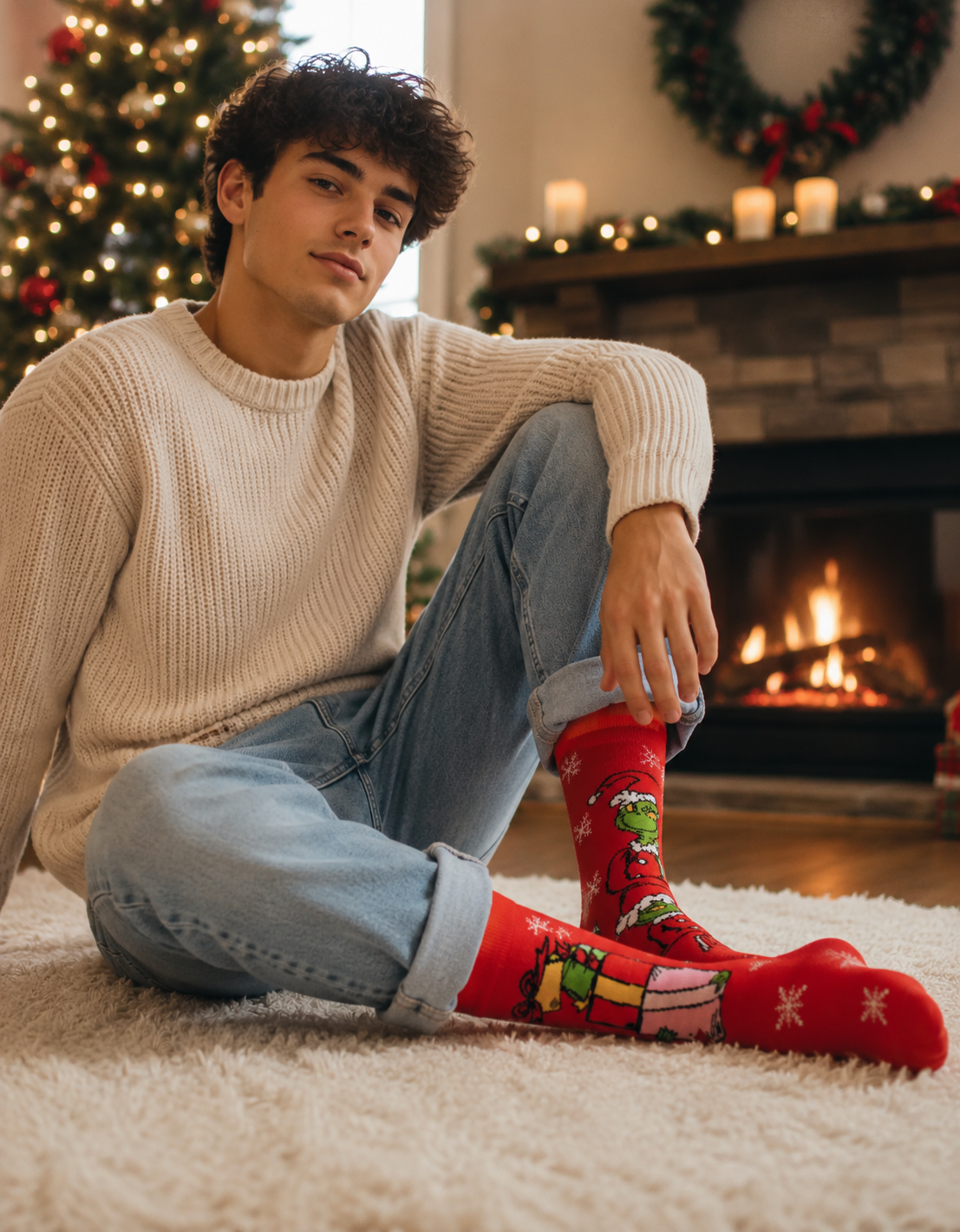Calcetines Navideños Diseño De " El Grinch Regalos"