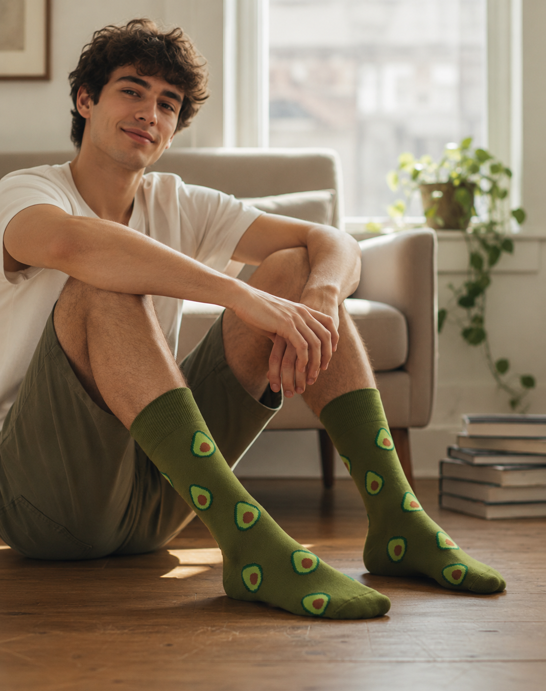 Calcetines Divertidos "Aguacates Color Verde"