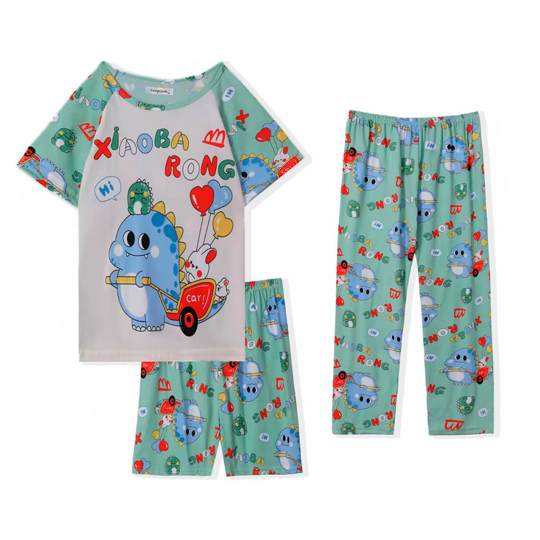 Pijama Infantil De Dinosaurio Juguetes Niño/Niña Pantalón, Short y Playera Fresca Moda