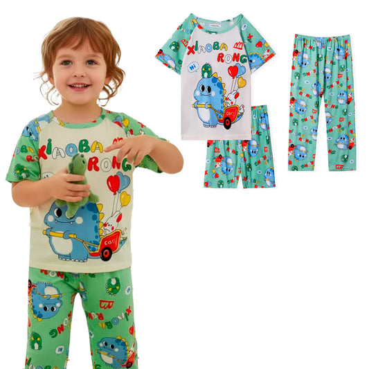 Pijama Infantil De Dinosaurio Juguetes Niño/Niña Pantalón, Short y Playera Fresca Moda