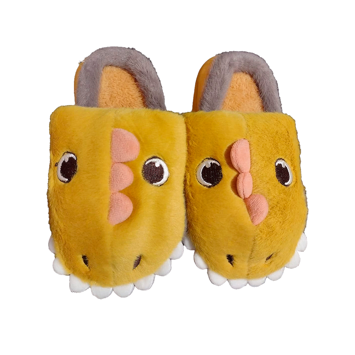 Pantuflas Diseño De Dinosaurio Carita Infantil Confort Invierno Suaves Moda Colores
