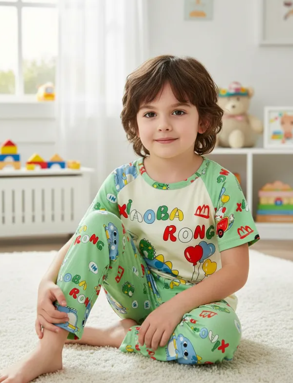 Pijama Infantil De Dinosaurio Juguetes Niño/Niña Pantalón, Short y Playera Fresca Moda