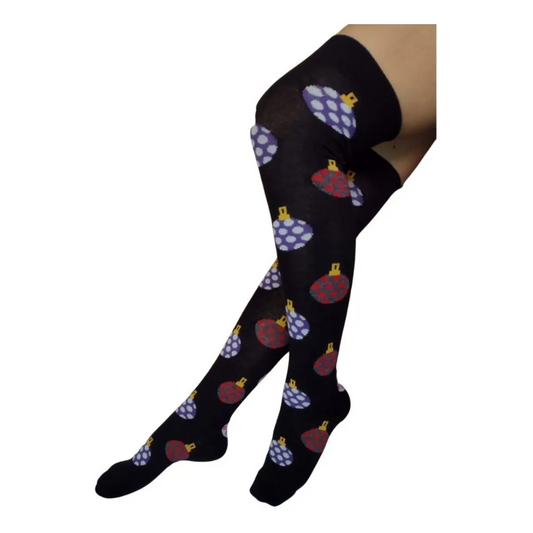 Medias Navidad Mujer Algodón Moda "Esferas" (1 par)