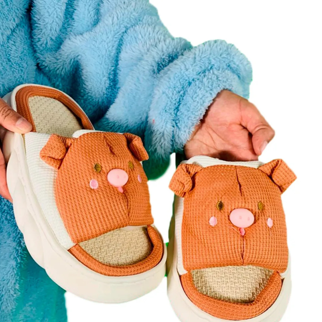 Pantuflas De Cerdito Dama Confort Invierno Suaves Moda Colores