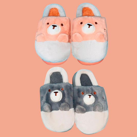 Pantuflas Diseño De Oso 3D Infantil Confort Invierno Suaves Moda