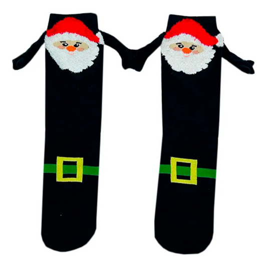Calcetas Navideñas Manitas Imán Moda Cute Santa Claus (1 par)