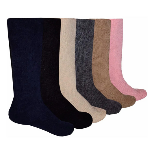 Calcetas De Peluche Lisas Algodón Suaves (4 Pares)
