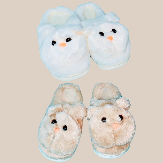 Pantuflas Diseño De Conejo 3D Infantil Confort Invierno Suaves Moda Colores