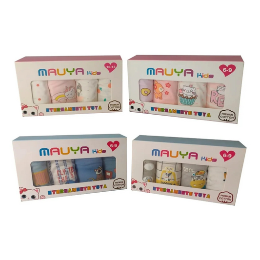 Bóxer Infantil Algodón Moda Confort (4 piezas)