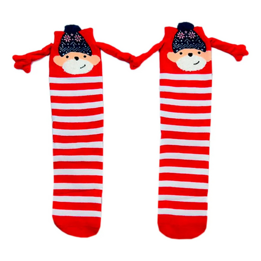 Calcetas Navideñas Manitas Imán Moda Cute Changuito (1 par)