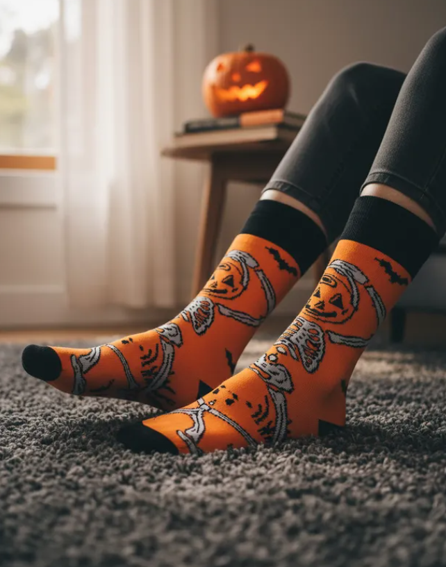 Calcetines Halloween "Esqueleto Calabaza"