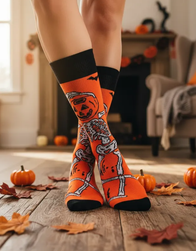 Calcetines Halloween "Esqueleto Calabaza"