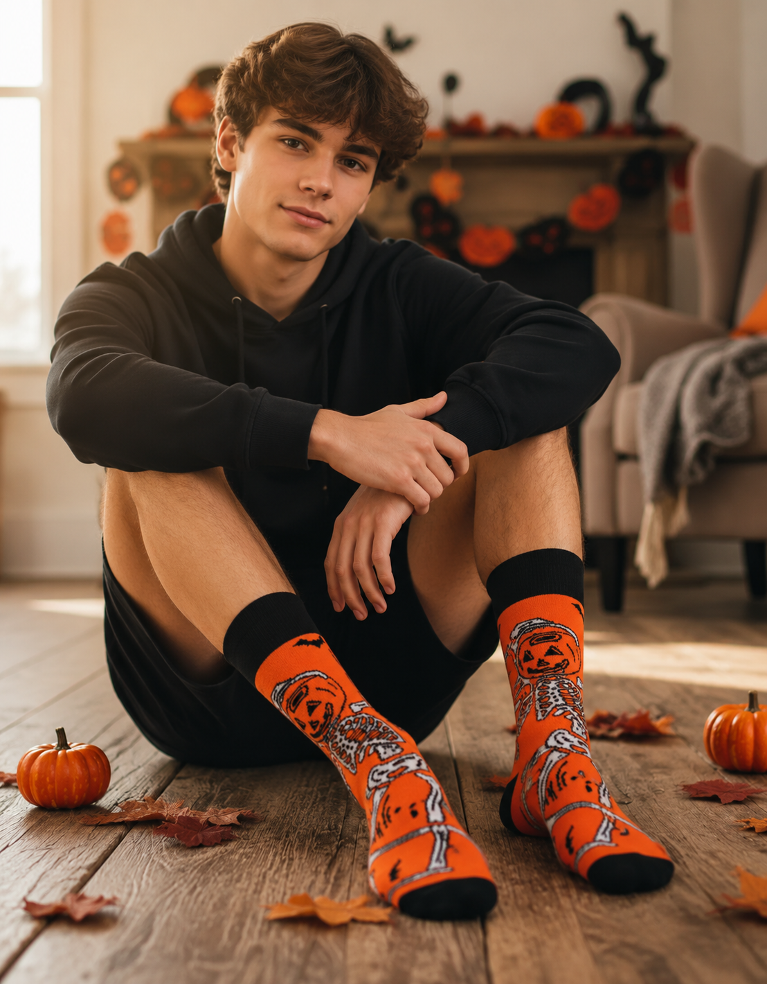 Calcetines Halloween "Esqueleto Calabaza"
