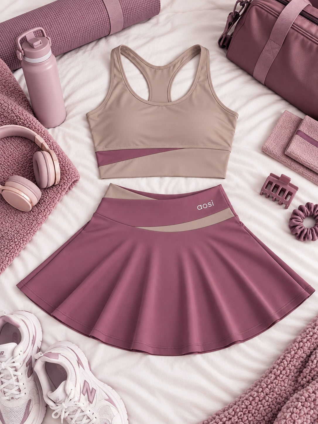 Conjunto Deportivo Mujer Gym Top Y Falda Sexy Fitness Moda