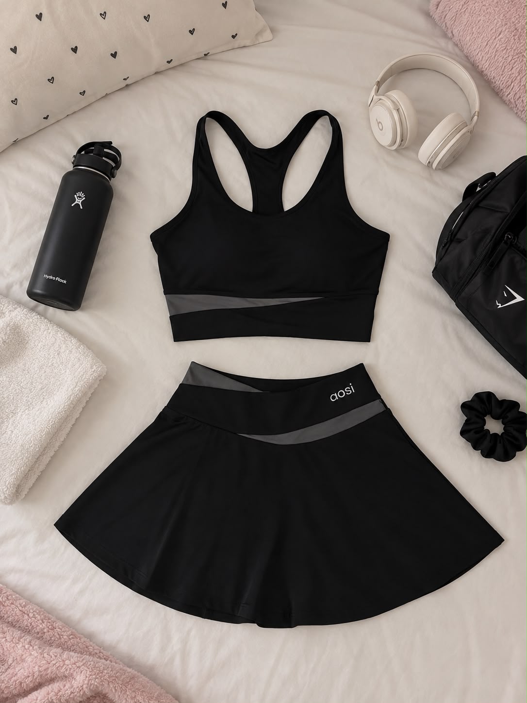 Conjunto Deportivo Mujer Gym Top Y Falda Sexy Fitness Moda
