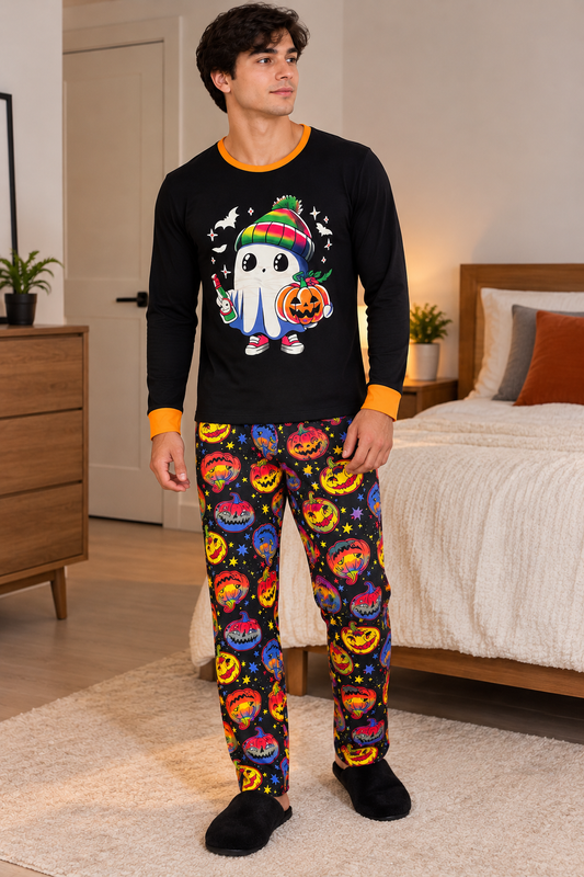 Pijama De Halloween/ Día De Muertos Hombre Térmica Moda Fantasma
