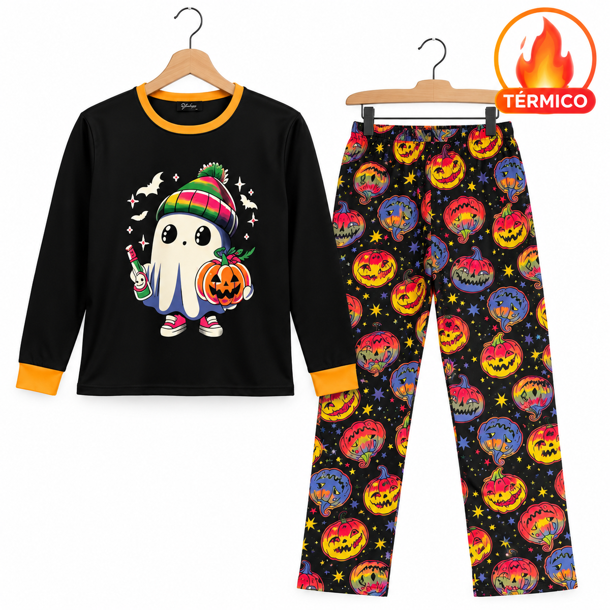 Pijama De Halloween/ Día De Muertos Hombre Térmica Moda Fantasma