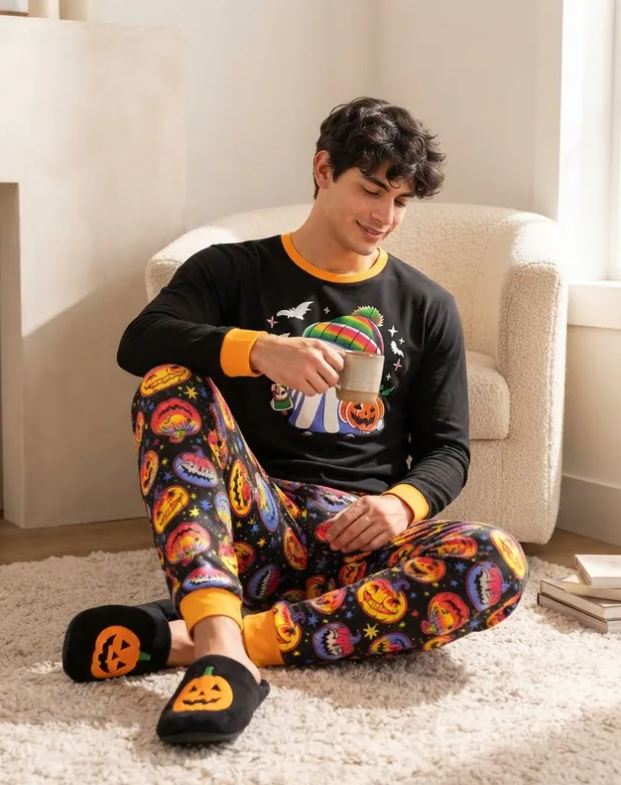 Pijama De Halloween/ Día De Muertos Hombre Térmica Moda Fantasma