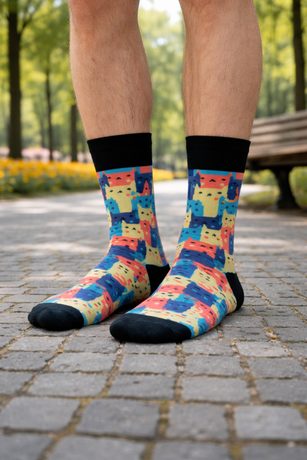Calcetines Divertidos "Gatitos De Colores"