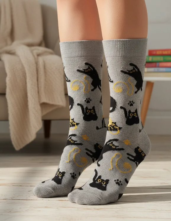 Calcetines Divertidos "Gatos Salem"