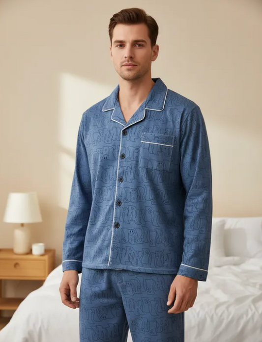 Pijama De Hombre Letras Grafiti Color Azul