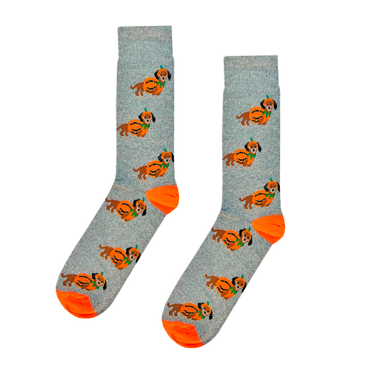 Calcetines Halloween "Perro Salchicha Calabaza"