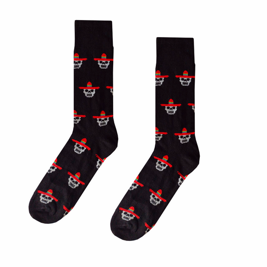 Calcetines Halloween "Calavera Con Sombrero"