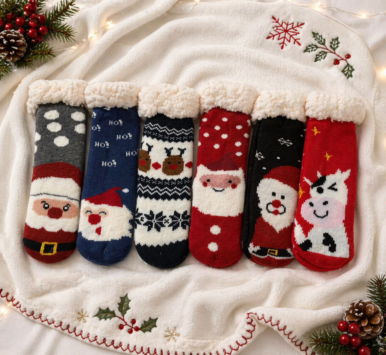 Calcetines De Borrego Niñ@ Peluche Térmicas Invierno 2 Pares