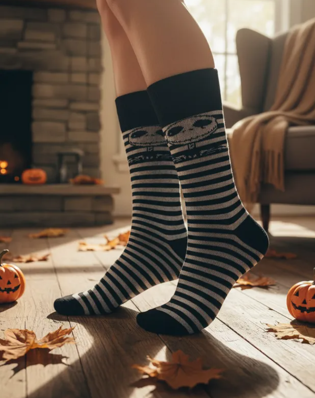 Calcetines Halloween De Jack Skellington / "Con Rayas"