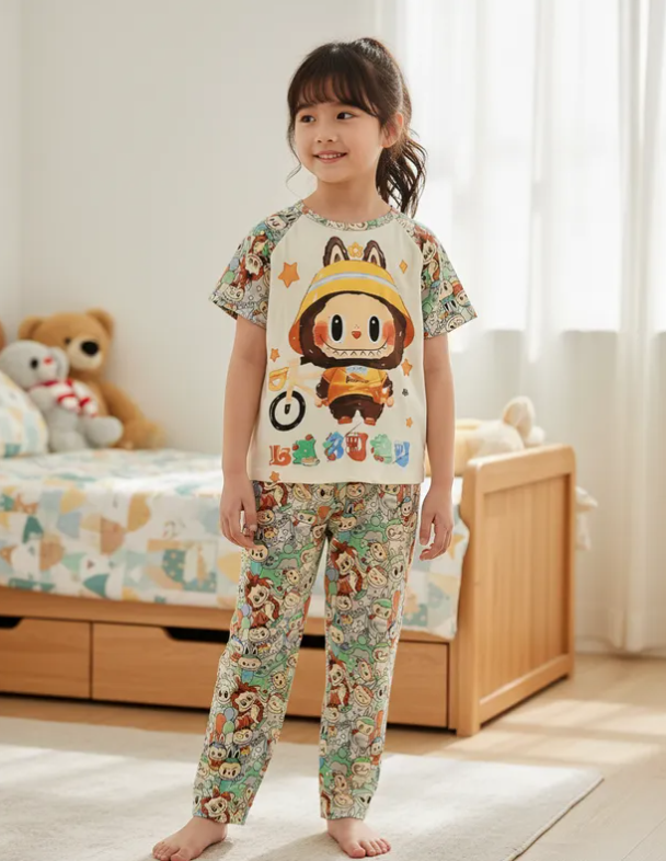 Pijama Infantil De La Bubu Niño/Niña Pantalón, Short y Playera Fresca Moda