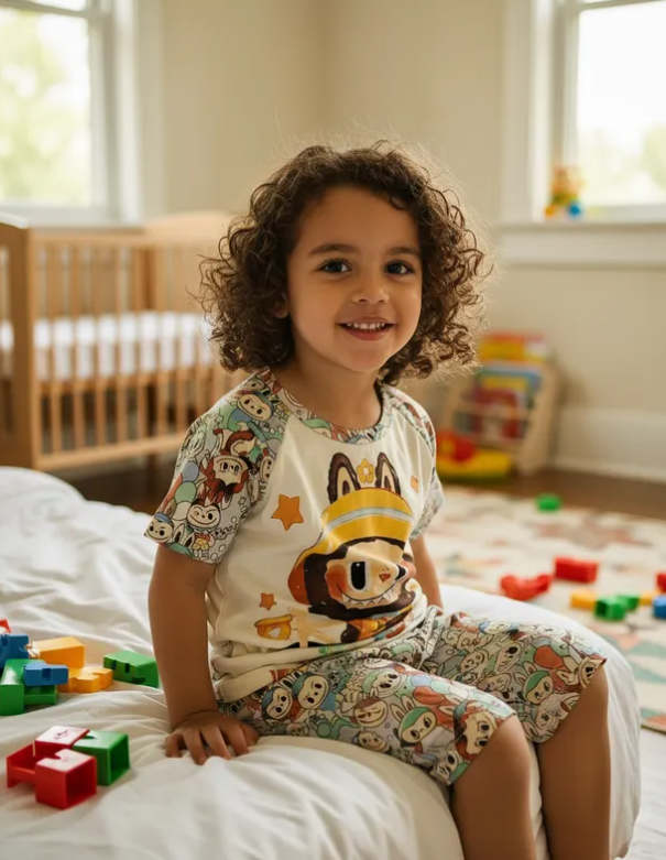 Pijama Infantil De La Bubu Niño/Niña Pantalón, Short y Playera Fresca Moda