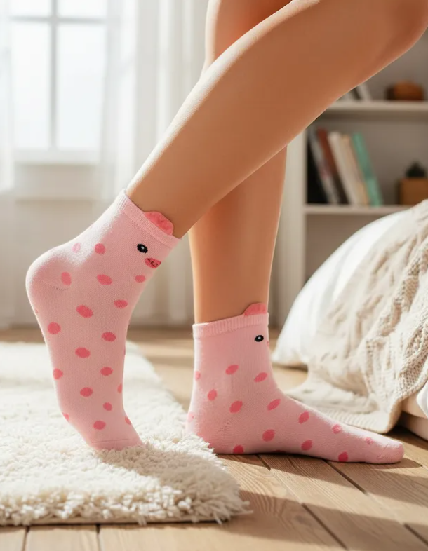 Calcetas Orejitas Largas 3/4 Mujer 3D Animalitos Algodón Cute 10 Pares