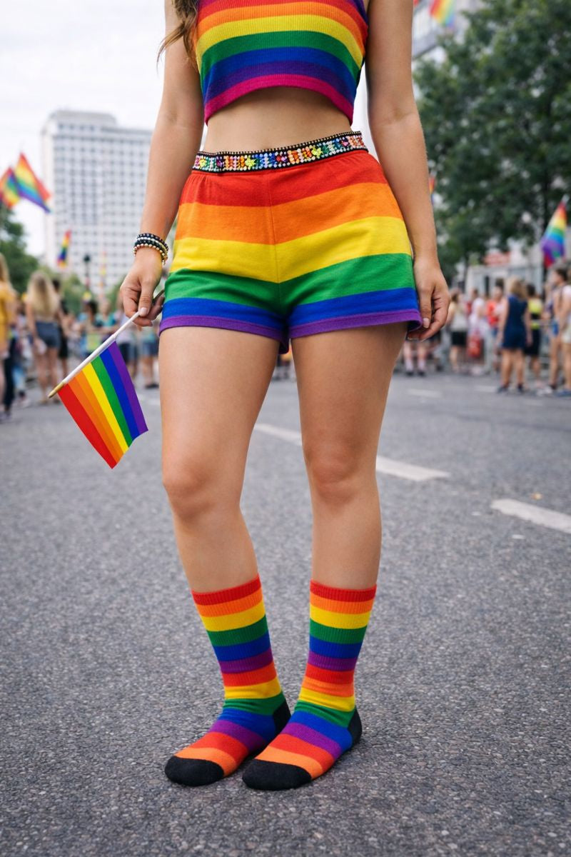 Calcetas Orgullo Lgbt Arcoiris Pride Colores Moda 10 Pares