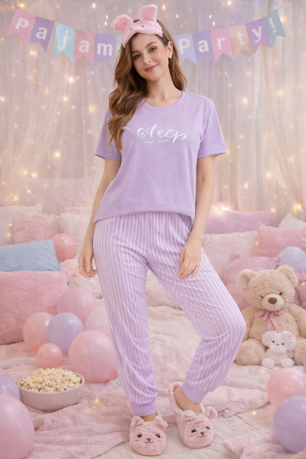 Conjunto De Pijama Dama Blusa Y Pantalón Rayas Elegante Discreta Moda Colores