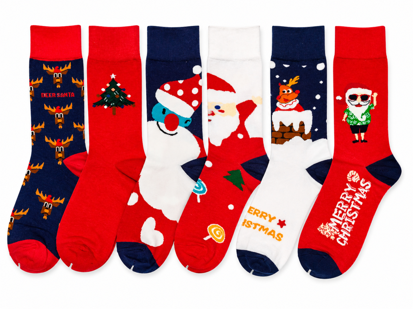 Calcetines Navideños Unisex Largos De Mujer/Hombre Excelente Calidad 10 pares